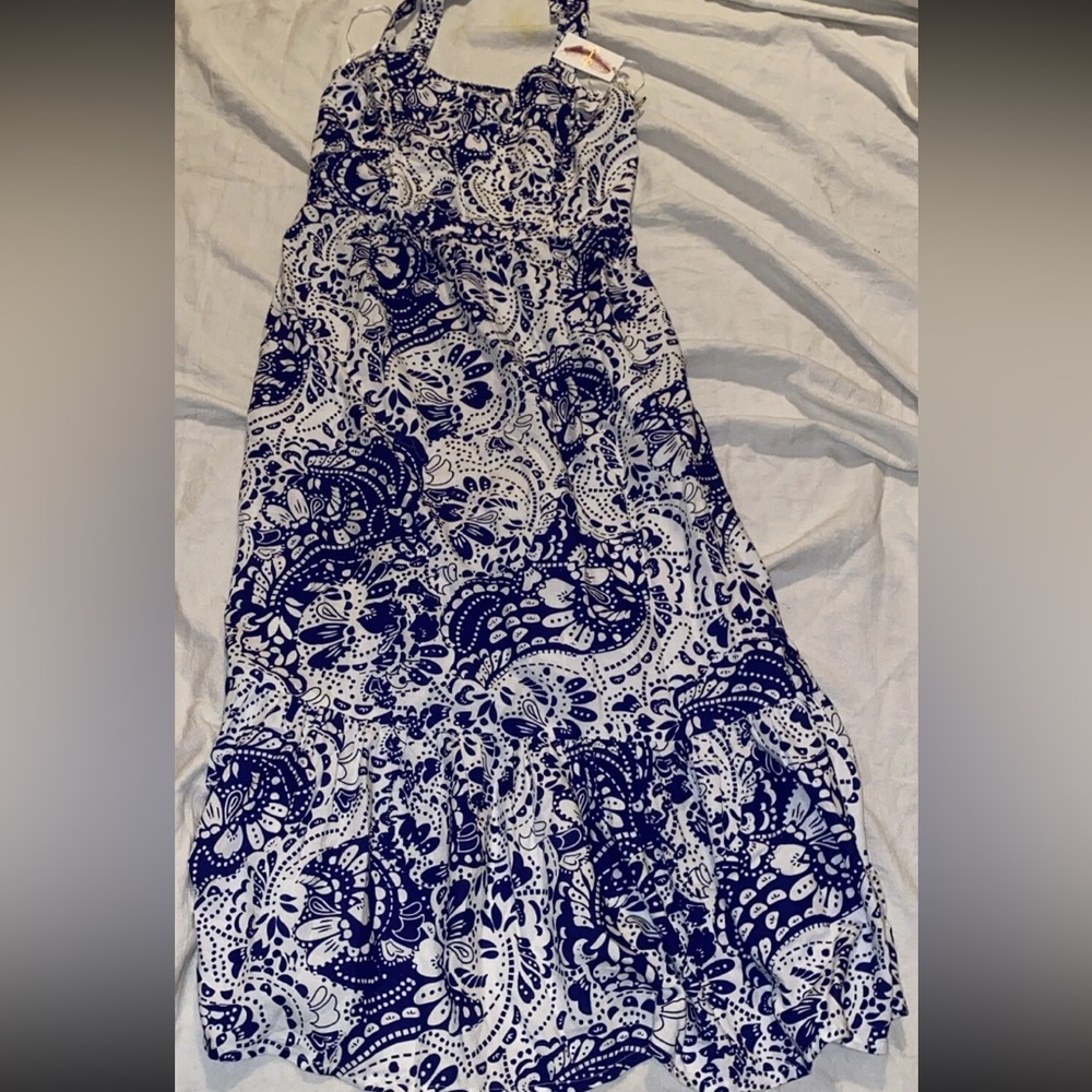 Jessica Simpson Dress Size M Blue And White